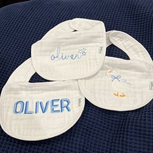 Set of 3 muslin bibs